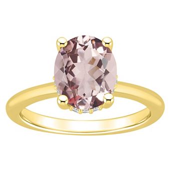 Alyson Layne 14k Gold Oval Morganite & Diamond Accent Ring