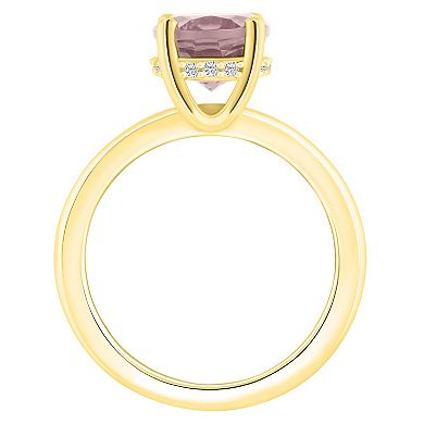 Alyson Layne 14k Gold Oval Morganite & Diamond Accent Ring