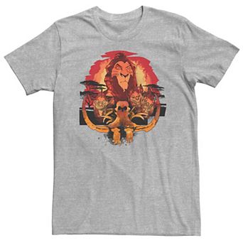 Big & Tall Disney The Lion King Scar Watch Simba Nala Dark Watercolor Tee