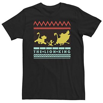 Big & Tall Disney The Lion King Silhouette Group Shot Retro Patterns Tee