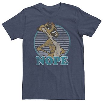 Big & Tall Disney The Lion King Timon Nope Striped Circle Vintage Tee