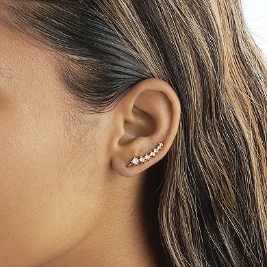 MC Collective Graduated Cubic Zirconia Crawler Earrings