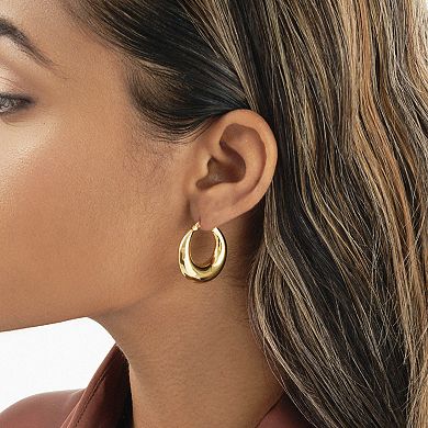 MC Collective 14k Gold Over Silver Graduated Tube Hoop Earrings