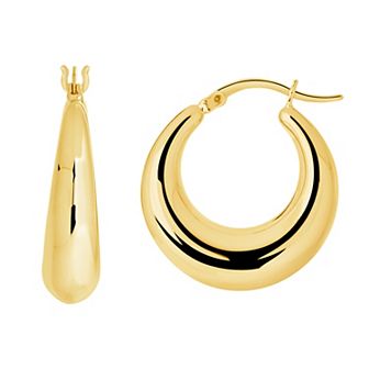 MC Collective 14k Gold Over Silver Graduated Tube Hoop Earrings