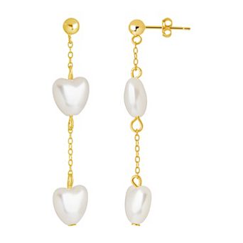 MC Collective Freshwater Cultured Pearl Heart Drop Earrings