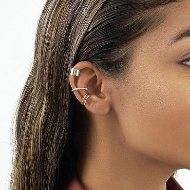 MC Collective Sterling Silver Simple Ear Cuff Set of 3