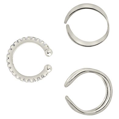 MC Collective Sterling Silver Simple Ear Cuff Set of 3