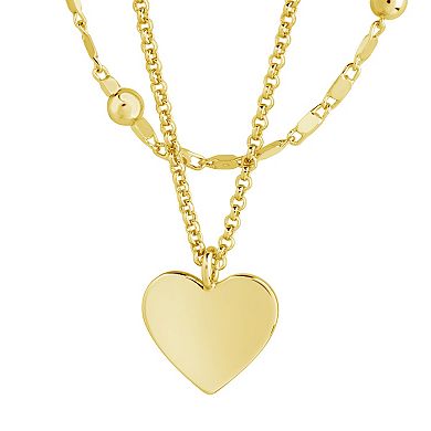 MC Collective Heart Charm Layered Necklace