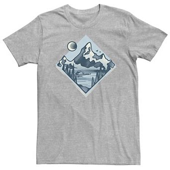 Big & Tall Minimalistic Mountain Range Landscape Portrait Tee