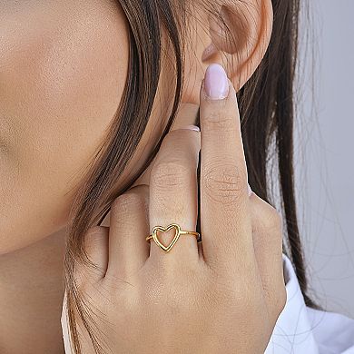 MC Collective Sterling Silver Open Heart Ring