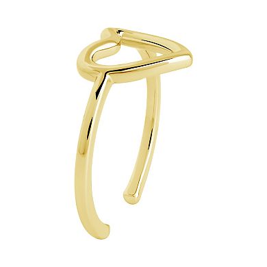 MC Collective 14k Gold Over Silver Open Heart Ring
