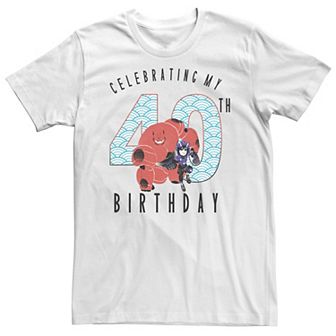 Big & Tall Disney Big Hero 6 Baymax Hiro 40th Birthday Tee