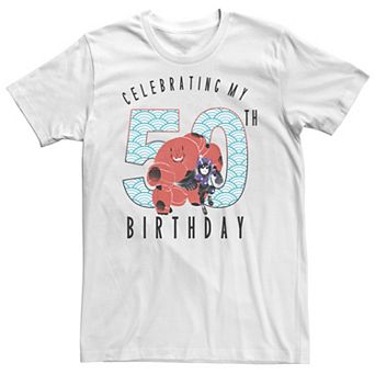 Big & Tall Disney Big Hero 6 Baymax Hiro 50th Birthday Tee