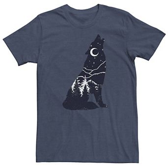 Big & Tall Wolf Howl Silhouette Fill Tee