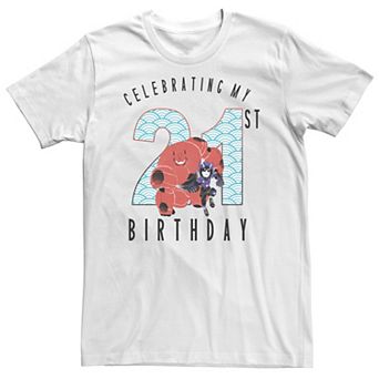 Big & Tall Disney Big Hero 6 Baymax Hiro 21st Birthday Tee