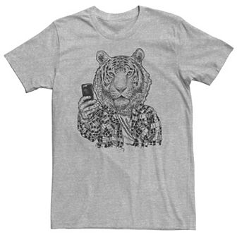 Big & Tall Trendy Tiger Selfie Tee