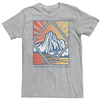 Big & Tall "Adventure Is Calling" Mountain Sunrise Tee