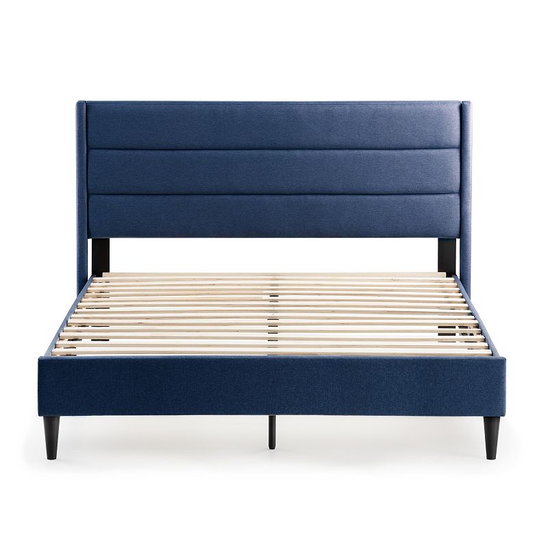 Lucid Dream Collection Upholstered Horizontal Channel Bed, Blue, King