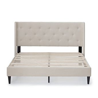 Lucid Dream Collection Upholstered Wingback Diamond Tufted Bed