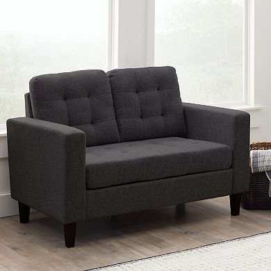 Lucid Dream Collection Button Tufted Square Arm Loveseat