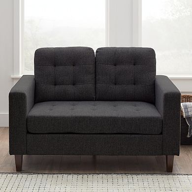 Lucid Dream Collection Button Tufted Square Arm Loveseat