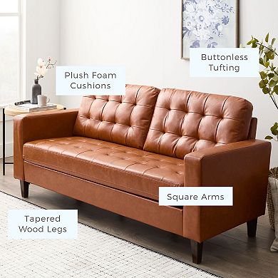 Lucid Dream Collection Button Tufted Square Arm Sofa