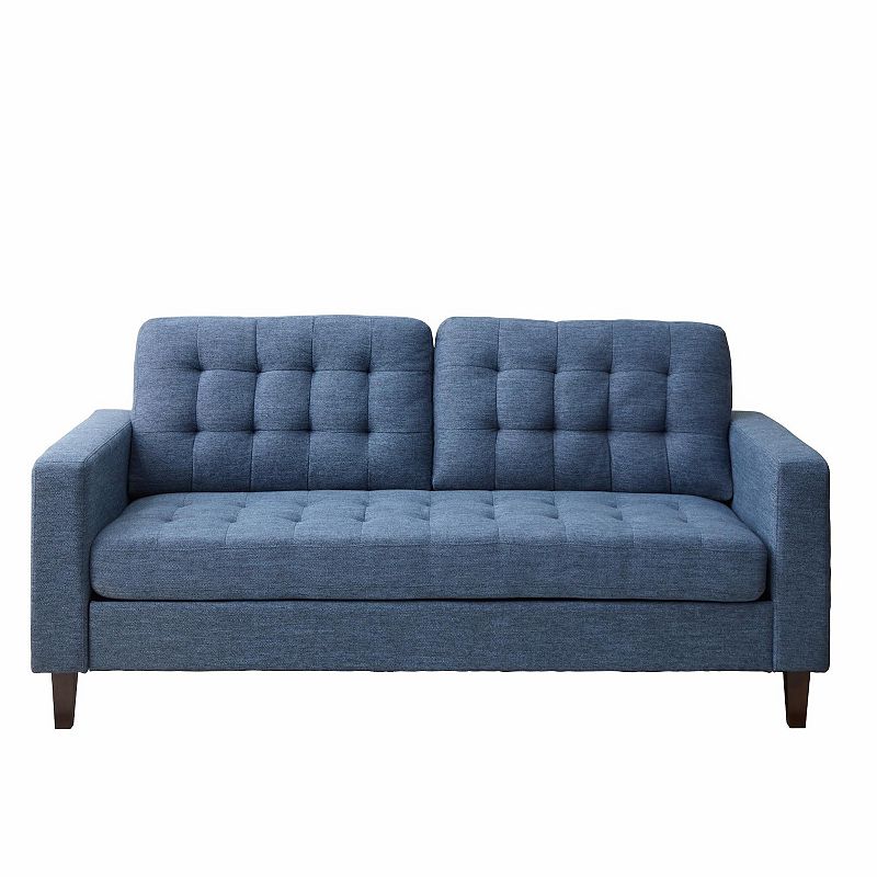 Lucid Dream Collection Button Tufted Square Arm Sofa, Blue