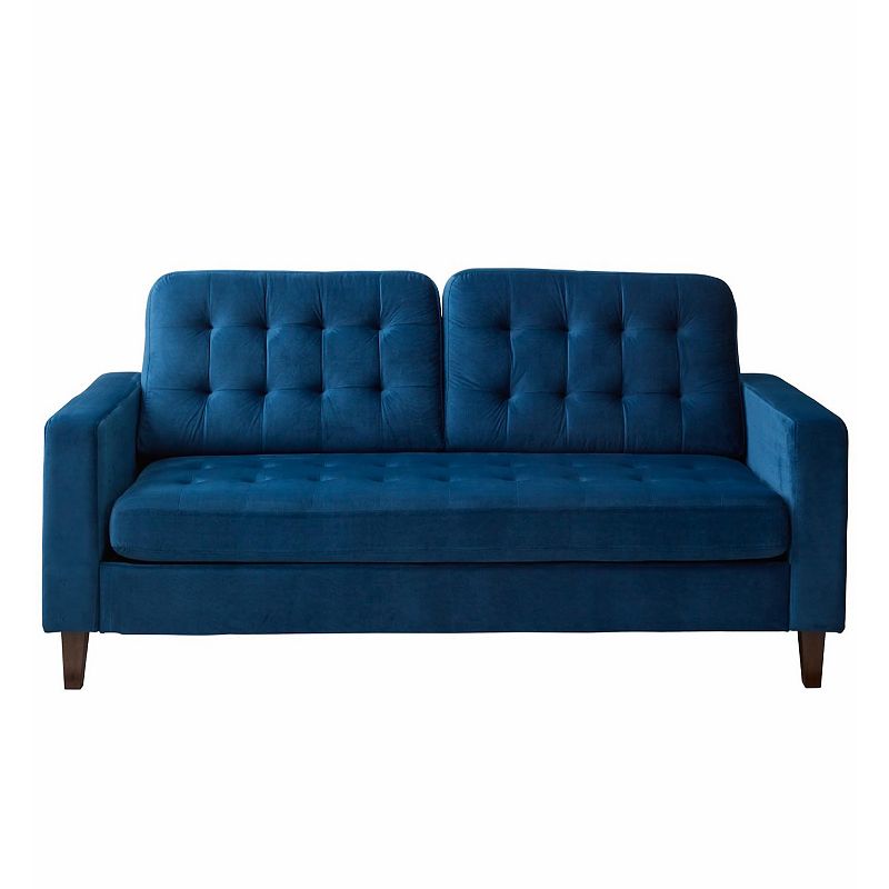 Lucid Dream Collection Button Tufted Square Arm Sofa, Blue