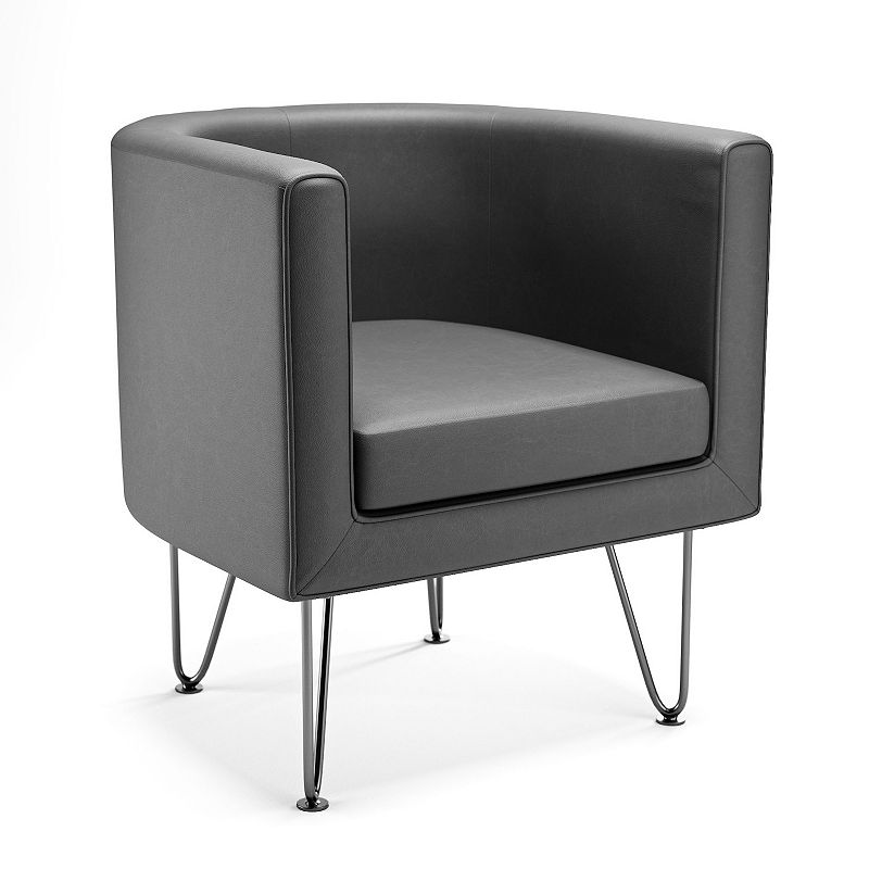 Lucid Dream Collection Barrel Chair with Hairpin Legs, Grey