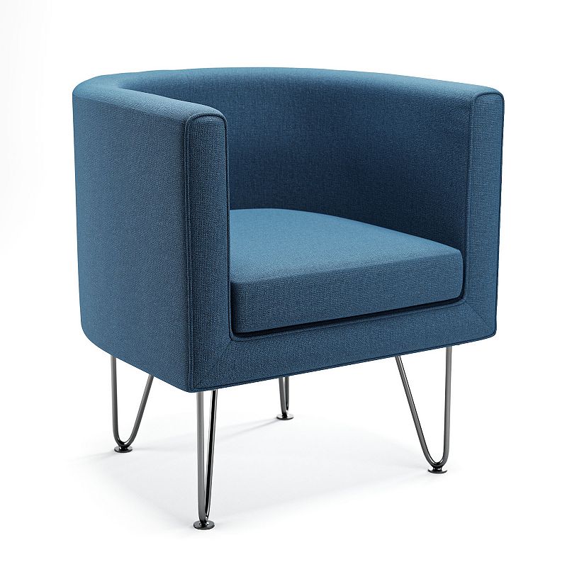 Lucid Dream Collection Barrel Chair with Hairpin Legs, Blue