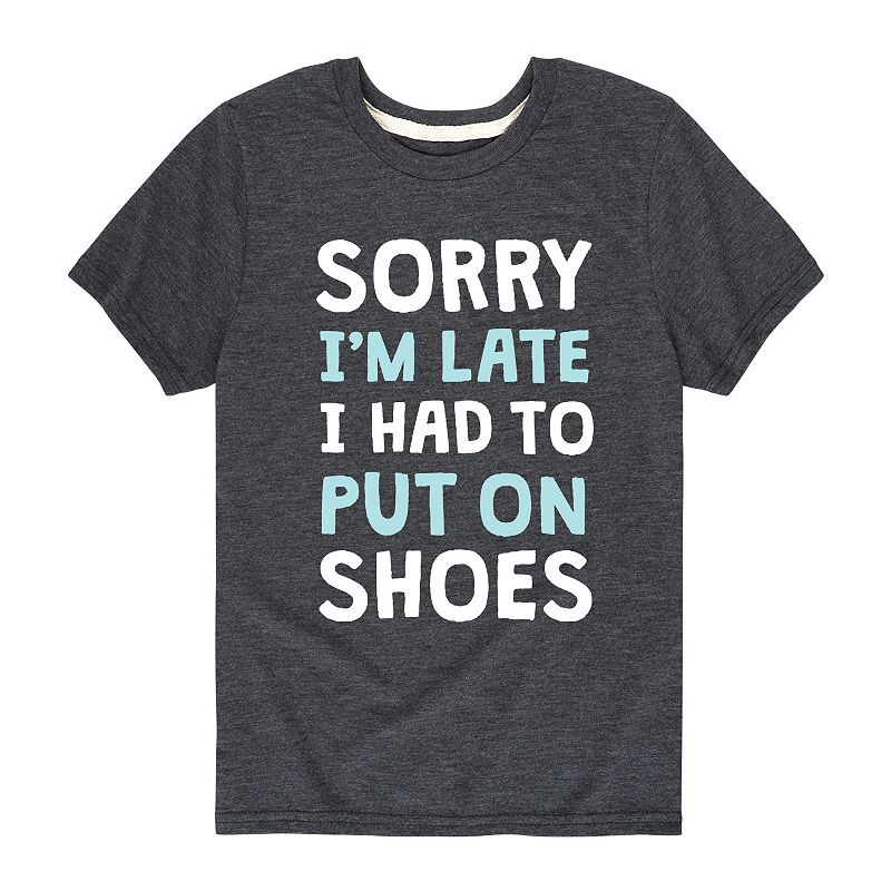 Boys 8-20 Put On Shoes Graphic Tee, Boy's, Size: Medium, Heather Grey
