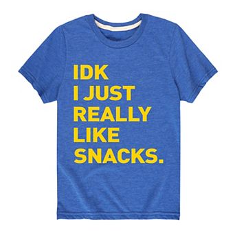 Boys 8-20 IDK I Just Really Like Snacks Graphic Tee