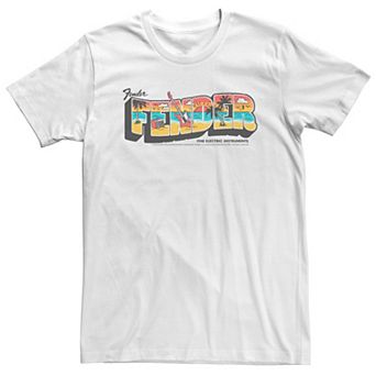 Big & Tall Fender Postcard Style Text Fill Tee