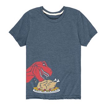 Boys 8-20 Dino Turkey Dinner Graphic Tee