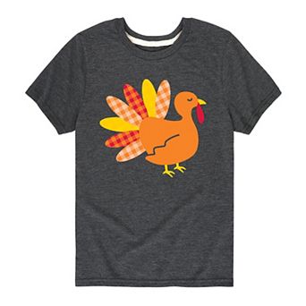 Boys 8-20 Plaid Turkey Graphic Tee