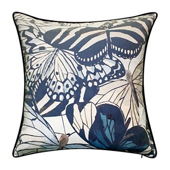 Edie@Home Velvet Bold Butterfly Throw Pillow