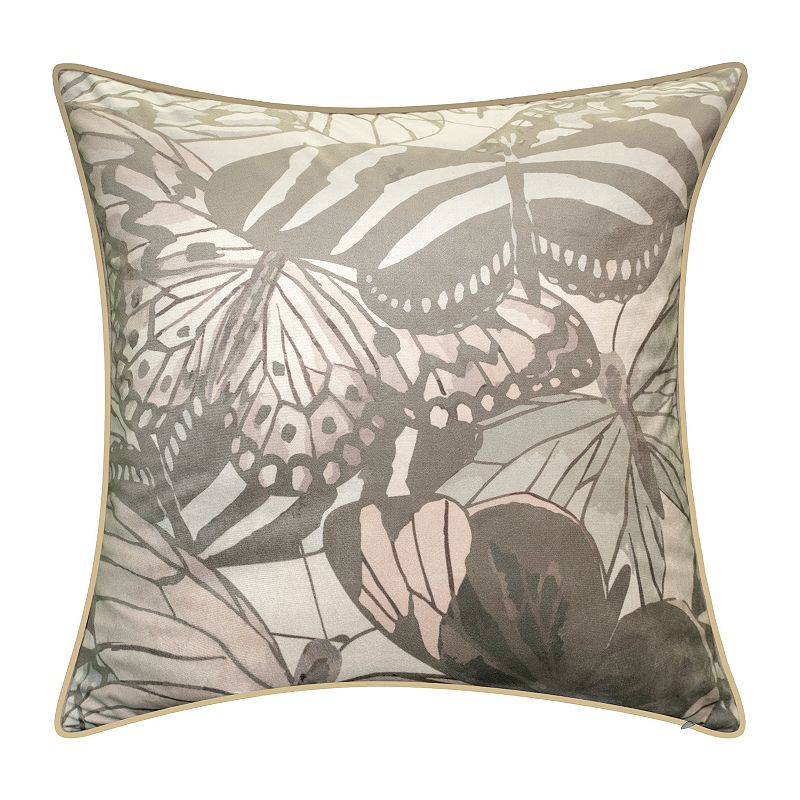 Edie@Home Velvet Bold Butterfly Throw Pillow, Pink, 20X20