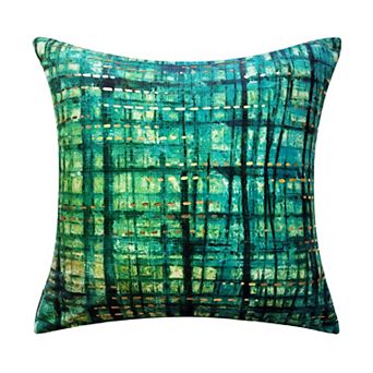 Edie@Home Velvet Rainforest Metallic Throw Pillow