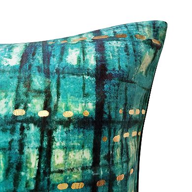 Edie@Home Velvet Rainforest Metallic Throw Pillow
