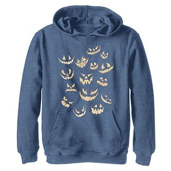 Boys 8-20 Jack-O-Lantern Candle Lit Grins Collage Hoodie
