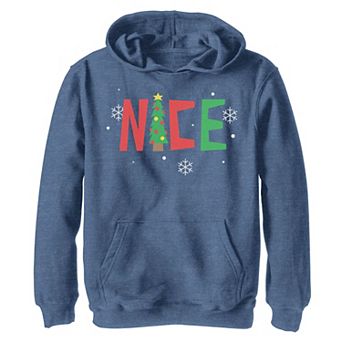 Boys 8-20 Nice Cut-Out Letters Christmas Tree Hoodie