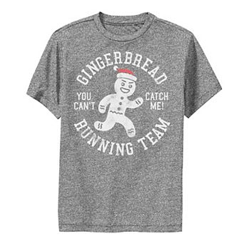 Boys 8-20 Gingerbread Running Team Stamp Graphic Tee