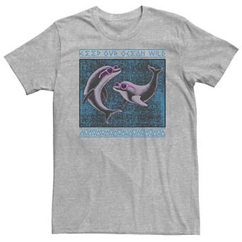 Big & Tall Keep Our Ocean Wild Dolphin Party Portrait Tee