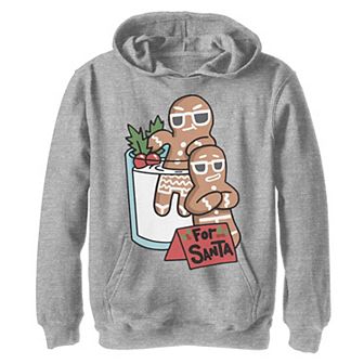 Boys 8-20 For Santa Gingerbread Men Milk Dip Chillin Hoodie