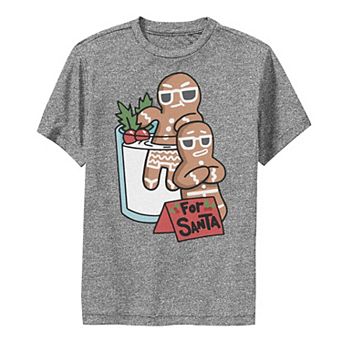 Boys 6-20 For Santa Gingerbread Men Milk Dip Chillin Graphic Tee