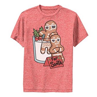 Boys 8-20 For Santa Gingerbread Men Milk Dip Chillin Graphic Tee