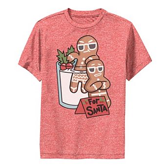 Boys 8-20 For Santa Gingerbread Men Milk Dip Chillin Graphic Tee