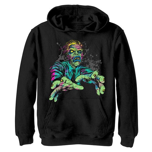 Boys 8-20 Halloween Neon Zombie Walk Splattered Graphic Hoodie