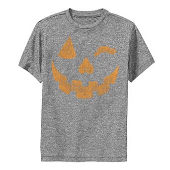 Boys 8-20 Halloween Jack-o'-Lantern Grin Pumpkin Wink Graphic Tee