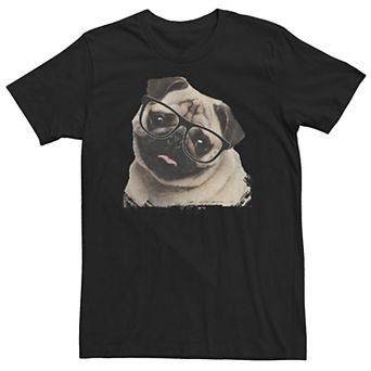 Big & Tall Nerd Glasses Pug Portrait Gradient Filter Tee
